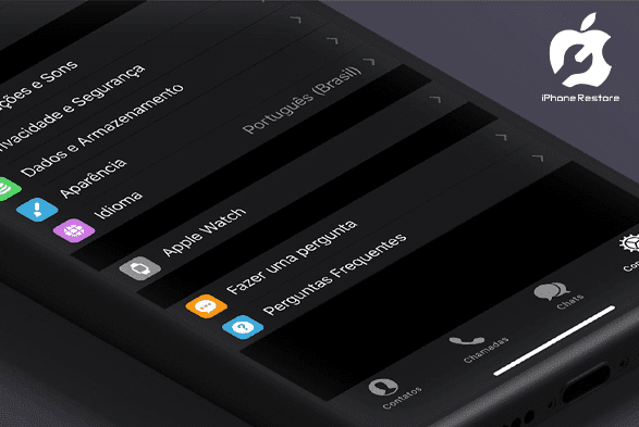 iPhone no modo escuro